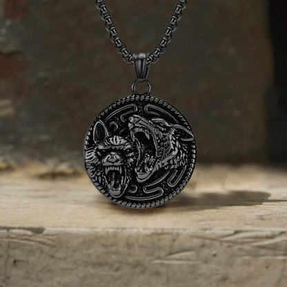 Nordic Wolf Valknut Stainless Steel Viking Pendant