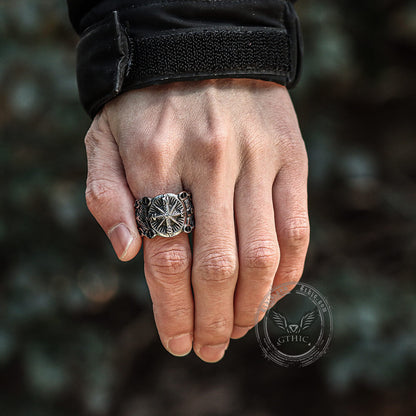 Northern Pirate Compass Stainless Steel Marine Ring