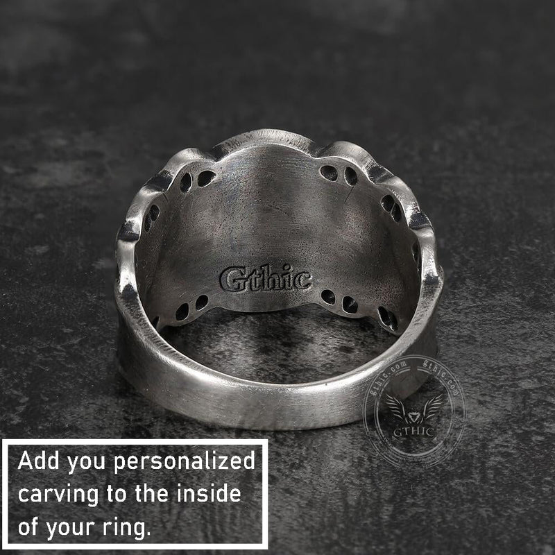 Northern Pirate Compass Sterling Silver Marine Ring