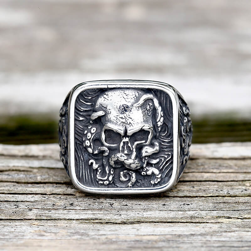 Octopus Skull Stainless Steel Ring
