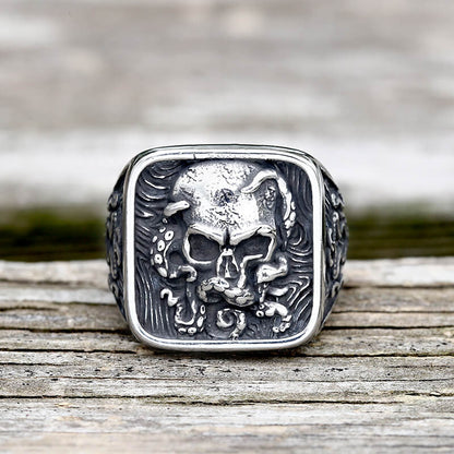 Octopus Skull Stainless Steel Ring