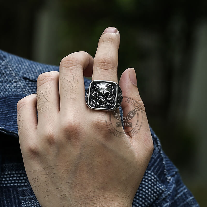 Octopus Skull Stainless Steel Ring