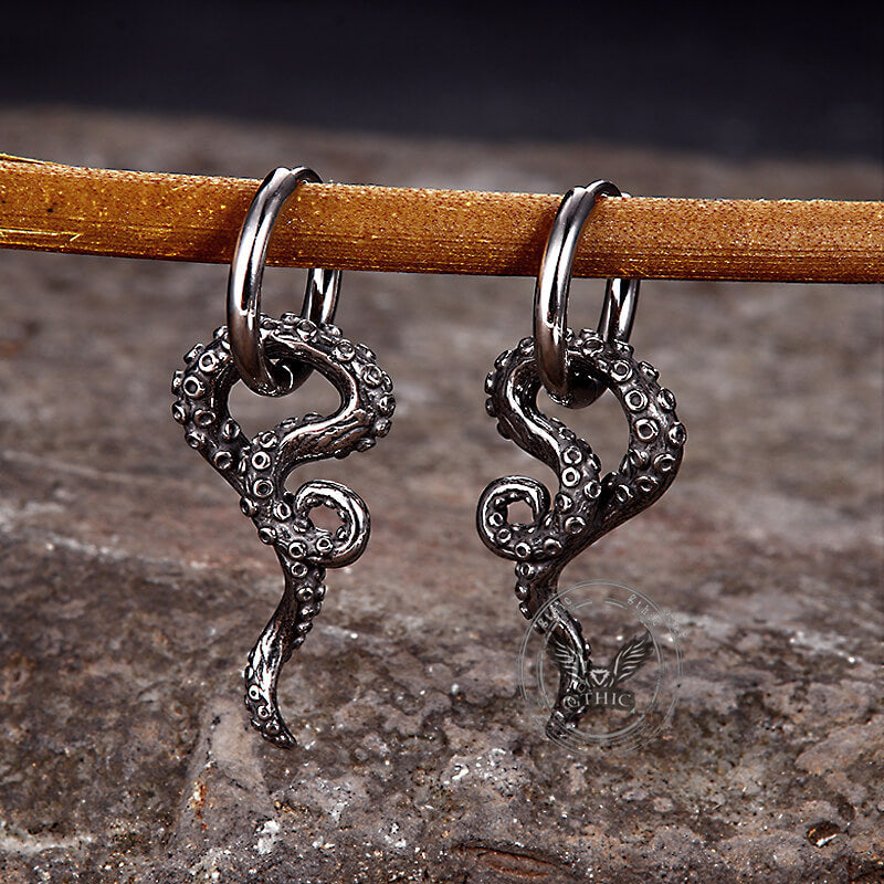 Octopus Tentacle Stainless Steel Earrings