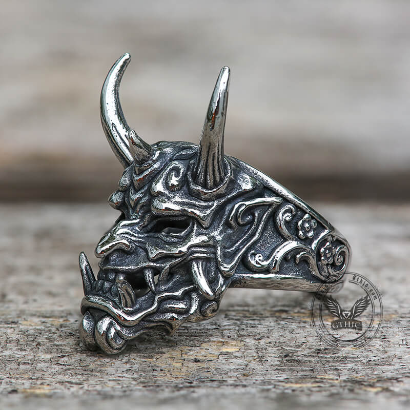 Oni Mask Stainless Steel Ring