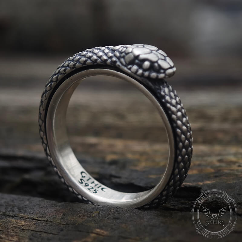 Ouroboros Sterling Silver Spinner Ring