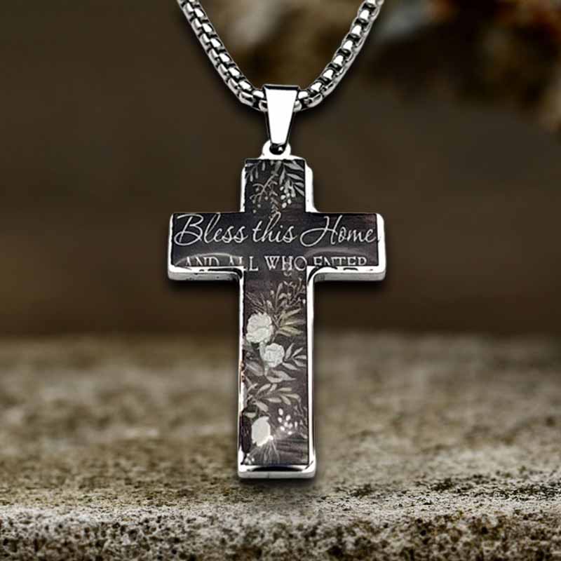Painted Jesus Cross Stainless Steel Pendant