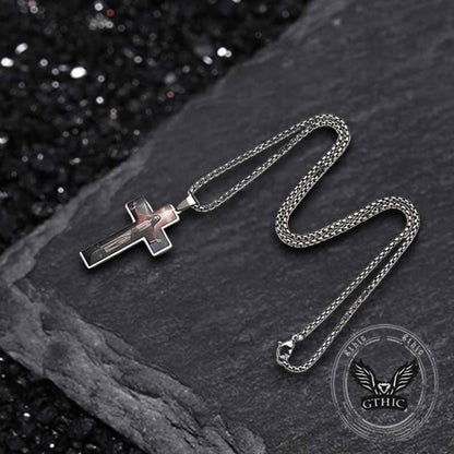 Painted Jesus Cross Stainless Steel Pendant