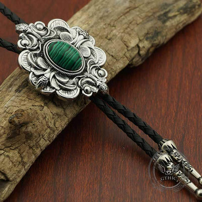 Pattern Gem Carved Alloy Bolo Tie
