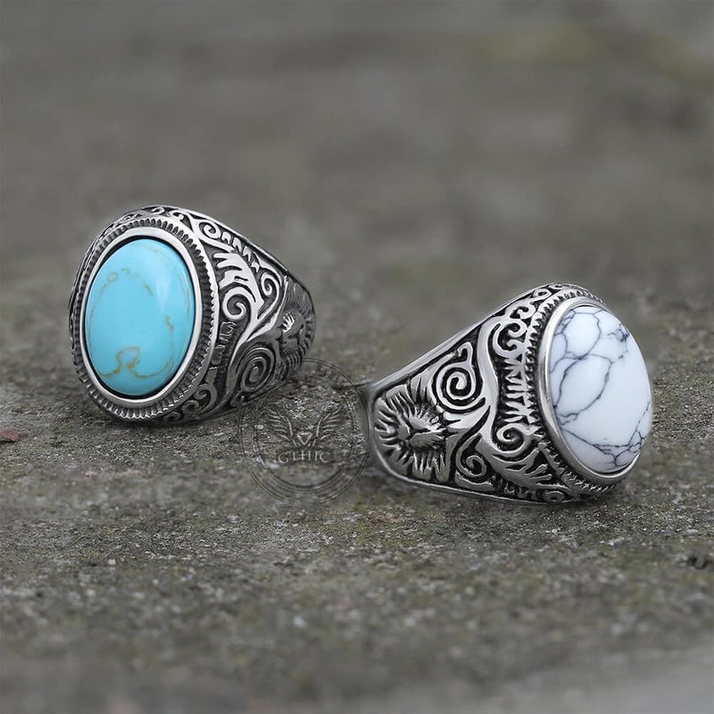 Pattern Gem Stainless Steel Ring