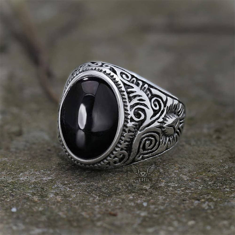 Pattern Gem Stainless Steel Ring