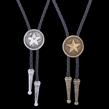 Pattern Star Alloy Bolo Tie