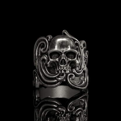 Pattern Sterling Silver Skull Ring