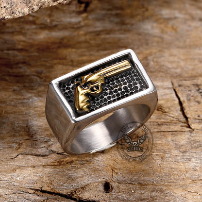 Pistol Gun Stainless Steel Ring
