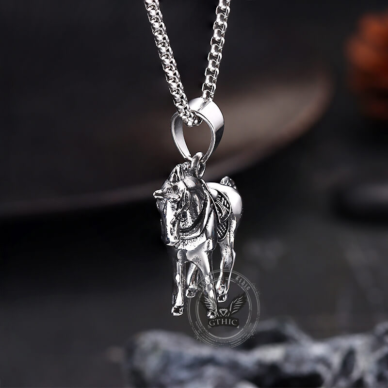 Prairie Horse Stainless Steel Pendant