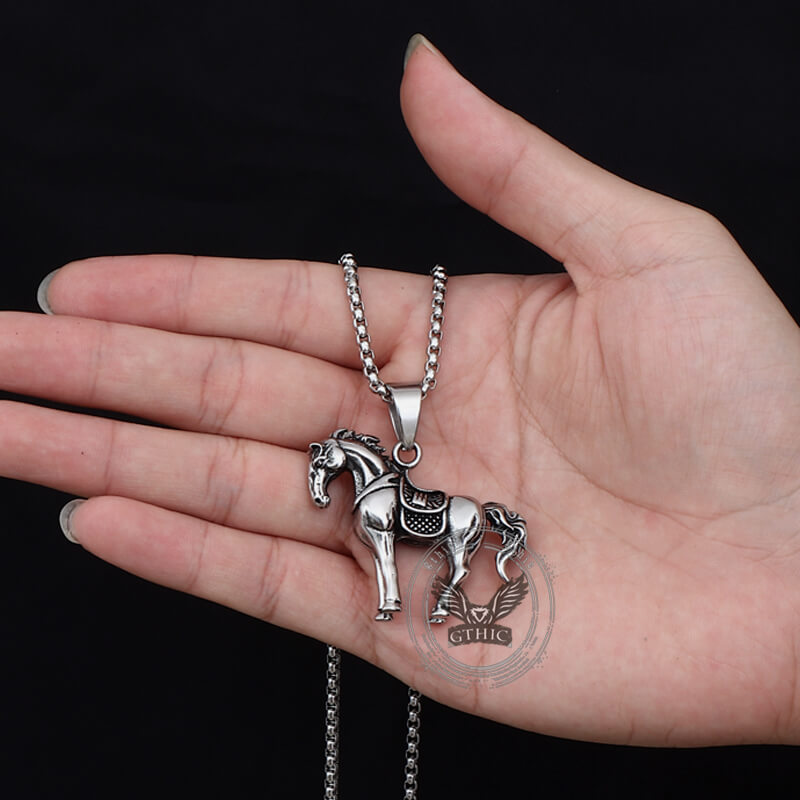Prairie Horse Stainless Steel Pendant
