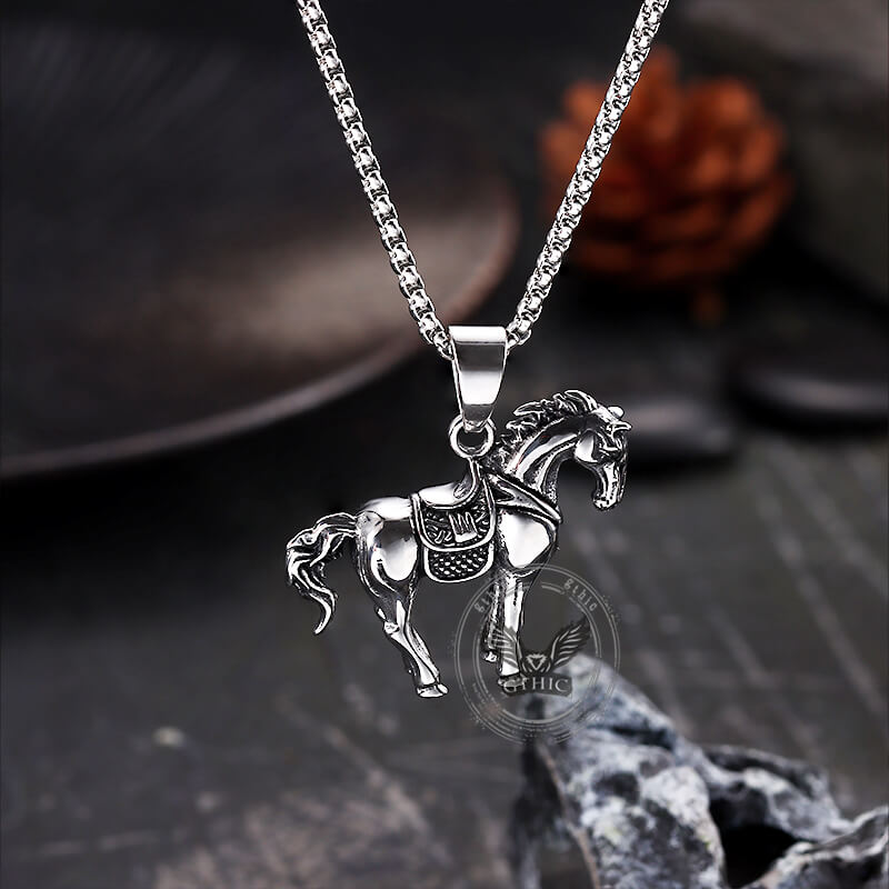Prairie Horse Stainless Steel Pendant