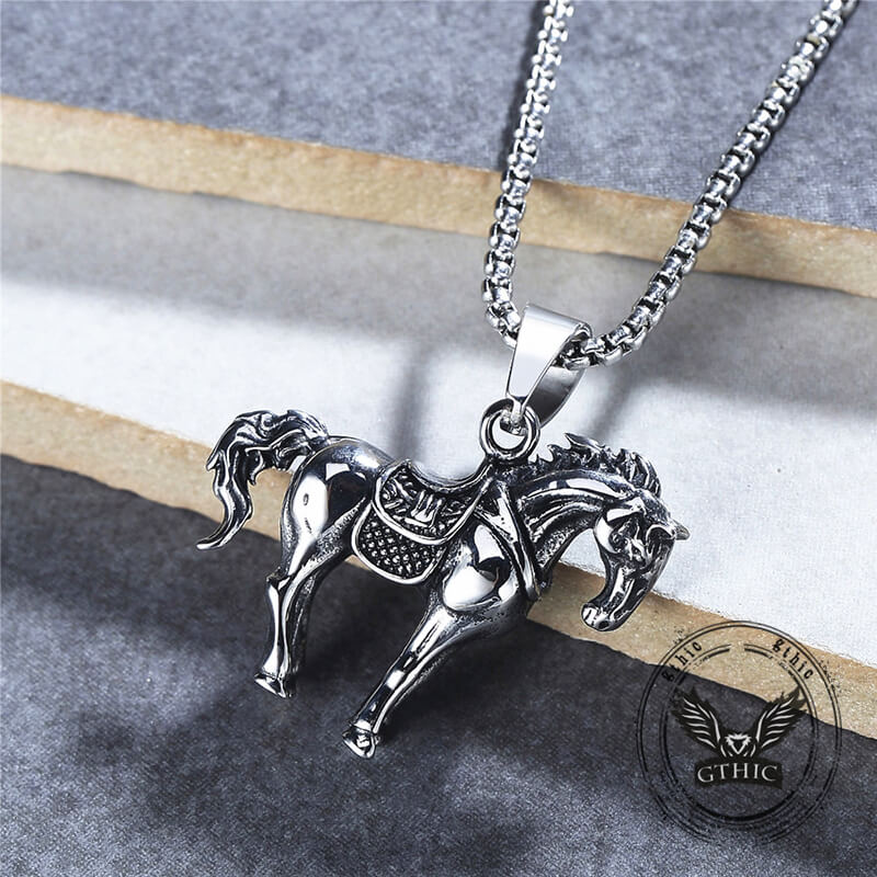Prairie Horse Stainless Steel Pendant