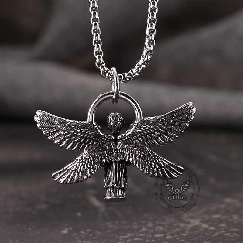 Praying Angel Wings Stainless Steel Pendant