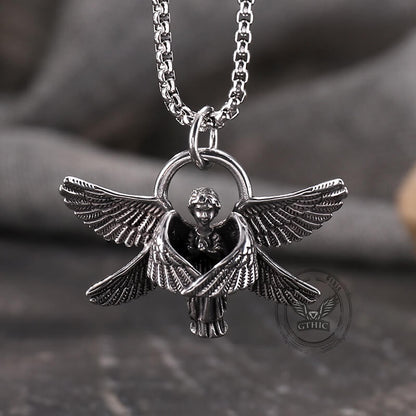 Praying Angel Wings Stainless Steel Pendant
