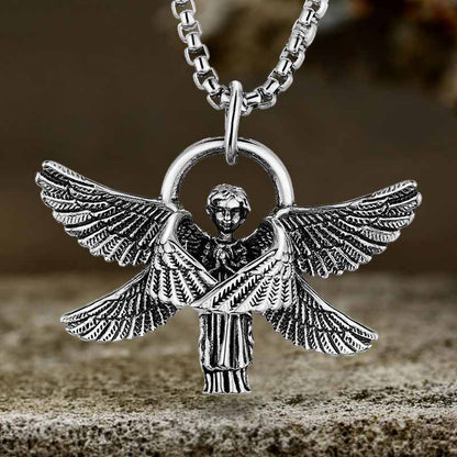 Praying Angel Wings Stainless Steel Pendant