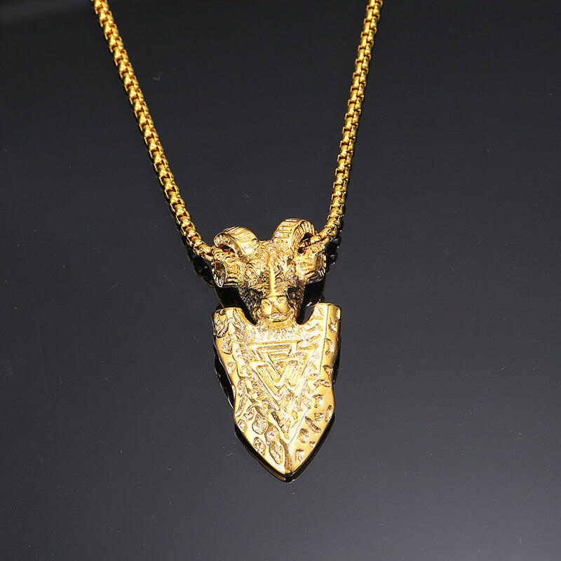 Ram Shield Stainless Steel Viking Pendant