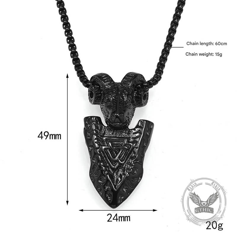 Ram Shield Stainless Steel Viking Pendant