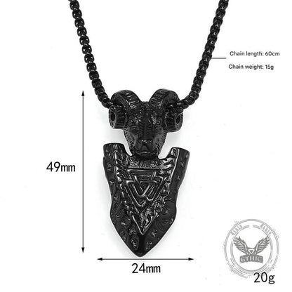 Ram Shield Stainless Steel Viking Pendant