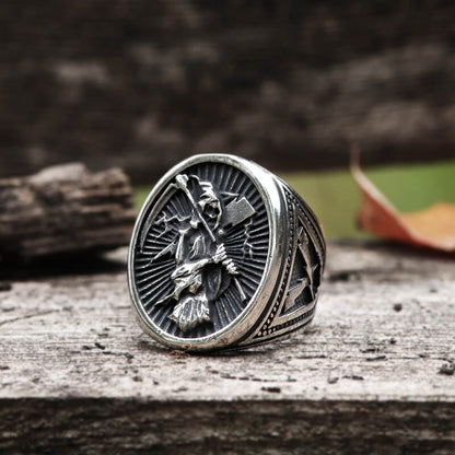 Reaper Scythe Stainless Steel Skull Ring