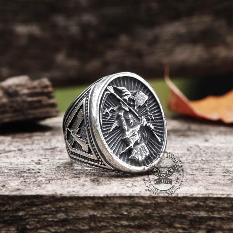Reaper Scythe Stainless Steel Skull Ring