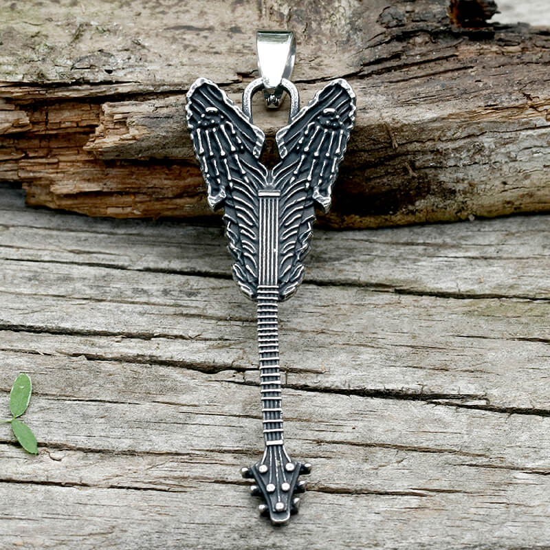 Rock Guitar Stainless Steel Pendant