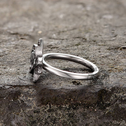 Rose Skull Stainless Steel Ring