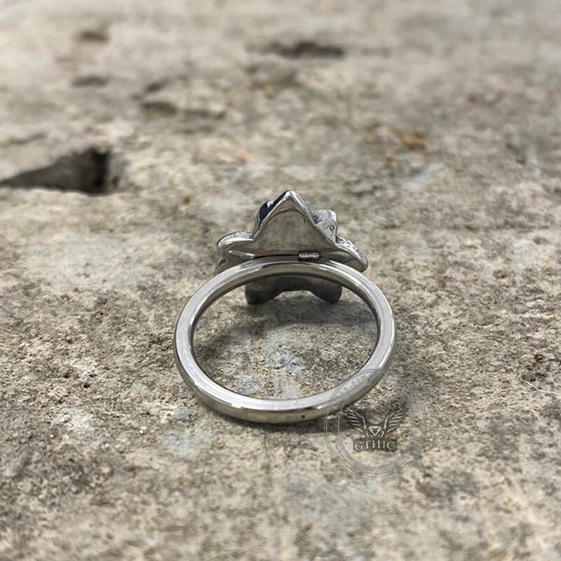 Rose Skull Stainless Steel Ring