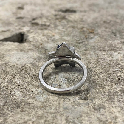 Rose Skull Stainless Steel Ring