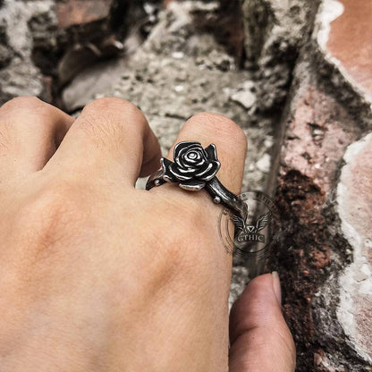 Rose Stainless Steel Gothic Ring