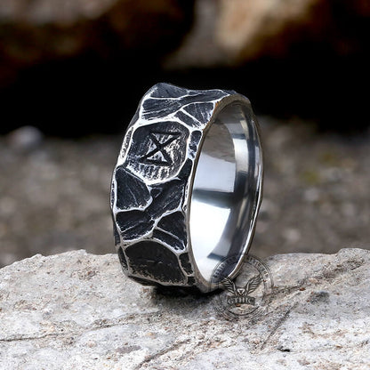 Runes Stainless Steel Viking Ring