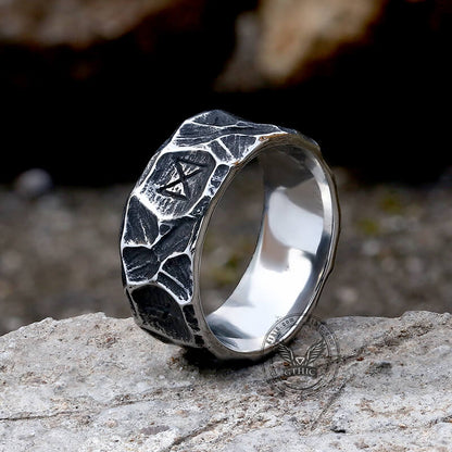 Runes Stainless Steel Viking Ring