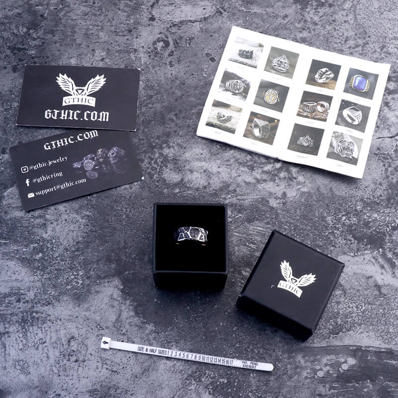 Runes Stainless Steel Viking Ring