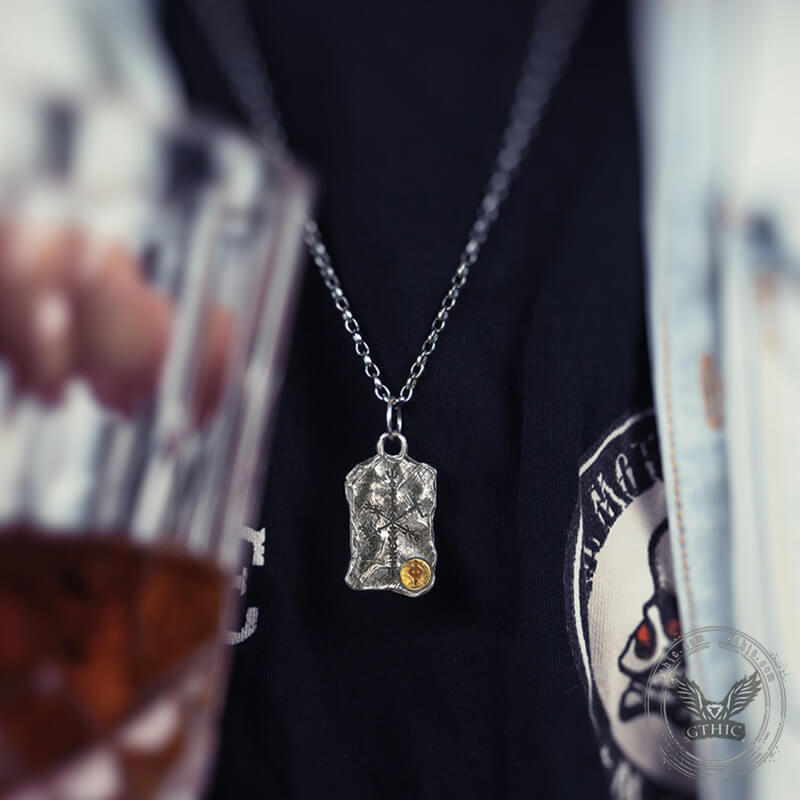 Runes Vegvisir Sterling Silver Viking Necklace