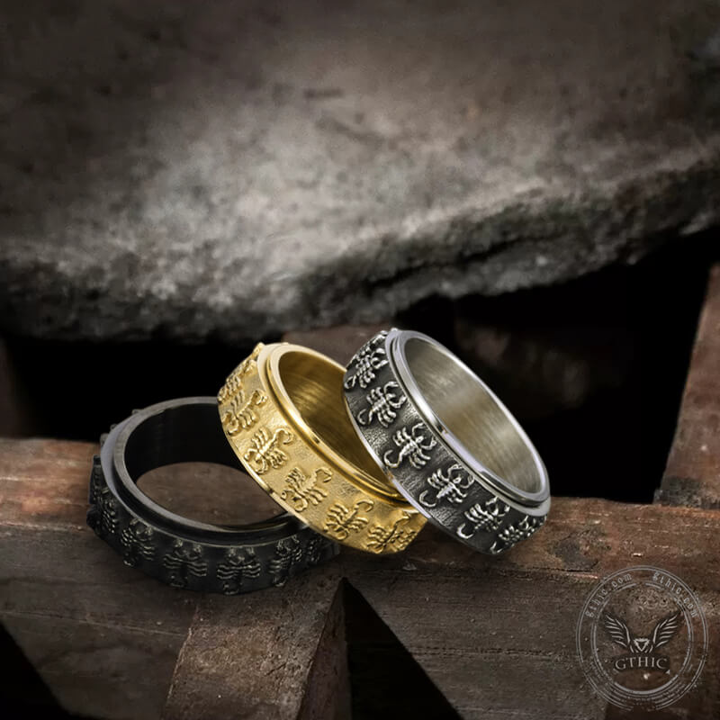 Scorpion Stainless Steel Spinner Ring