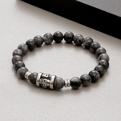 Skull Pattern Natural Stone Bracelet