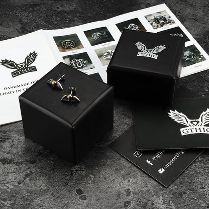Skull Wings Sterling Silver Stud Earrings