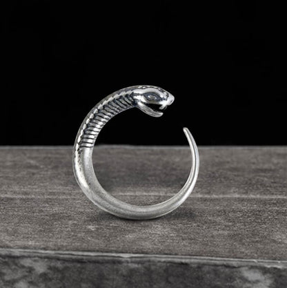 Snake-shaped Sterling Silver Hoop Earrings