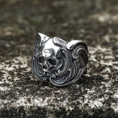 Spindrift Stainless Steel Skull Ring
