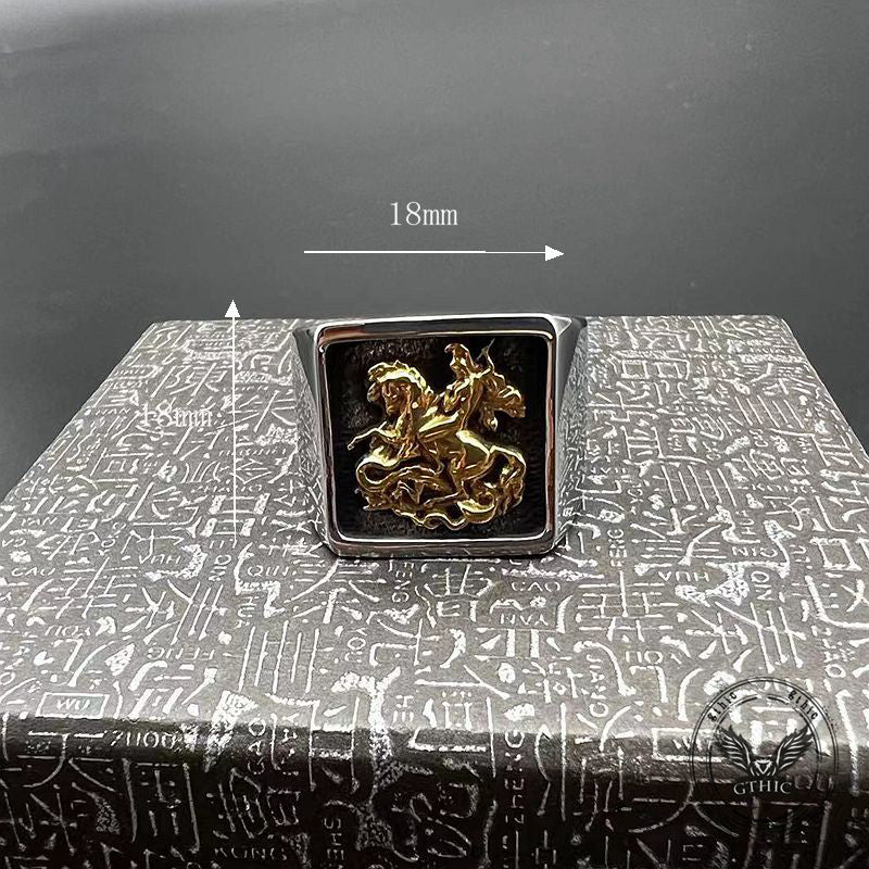 St. George Dragon Knight Slayer Stainless Steel Ring