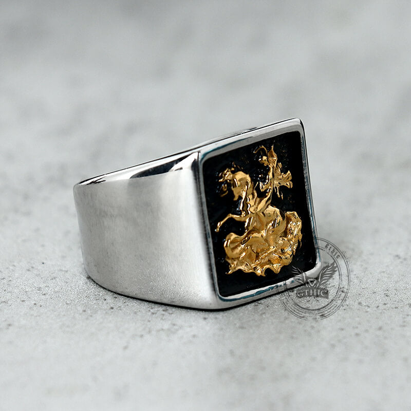 St. George Dragon Knight Slayer Stainless Steel Ring