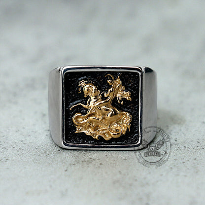 St. George Dragon Knight Slayer Stainless Steel Ring