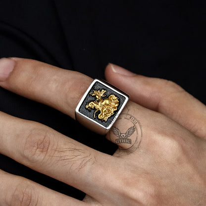 St. George Dragon Knight Slayer Stainless Steel Ring