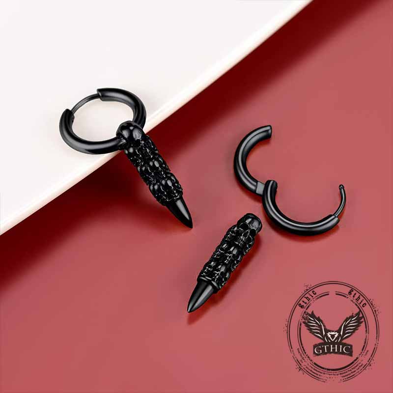 Stacked Skull Bullet Stainless Steel Earrings