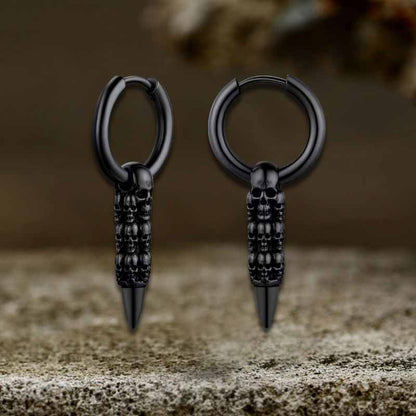 Stacked Skull Bullet Stainless Steel Earrings