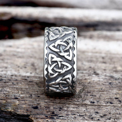 Surrounded Celtic Knot Stainless Steel Viking Ring